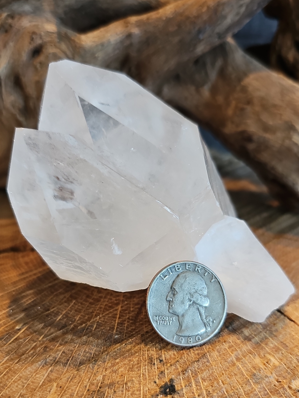 Clear Quartz Crystal Cluster with Natural Points